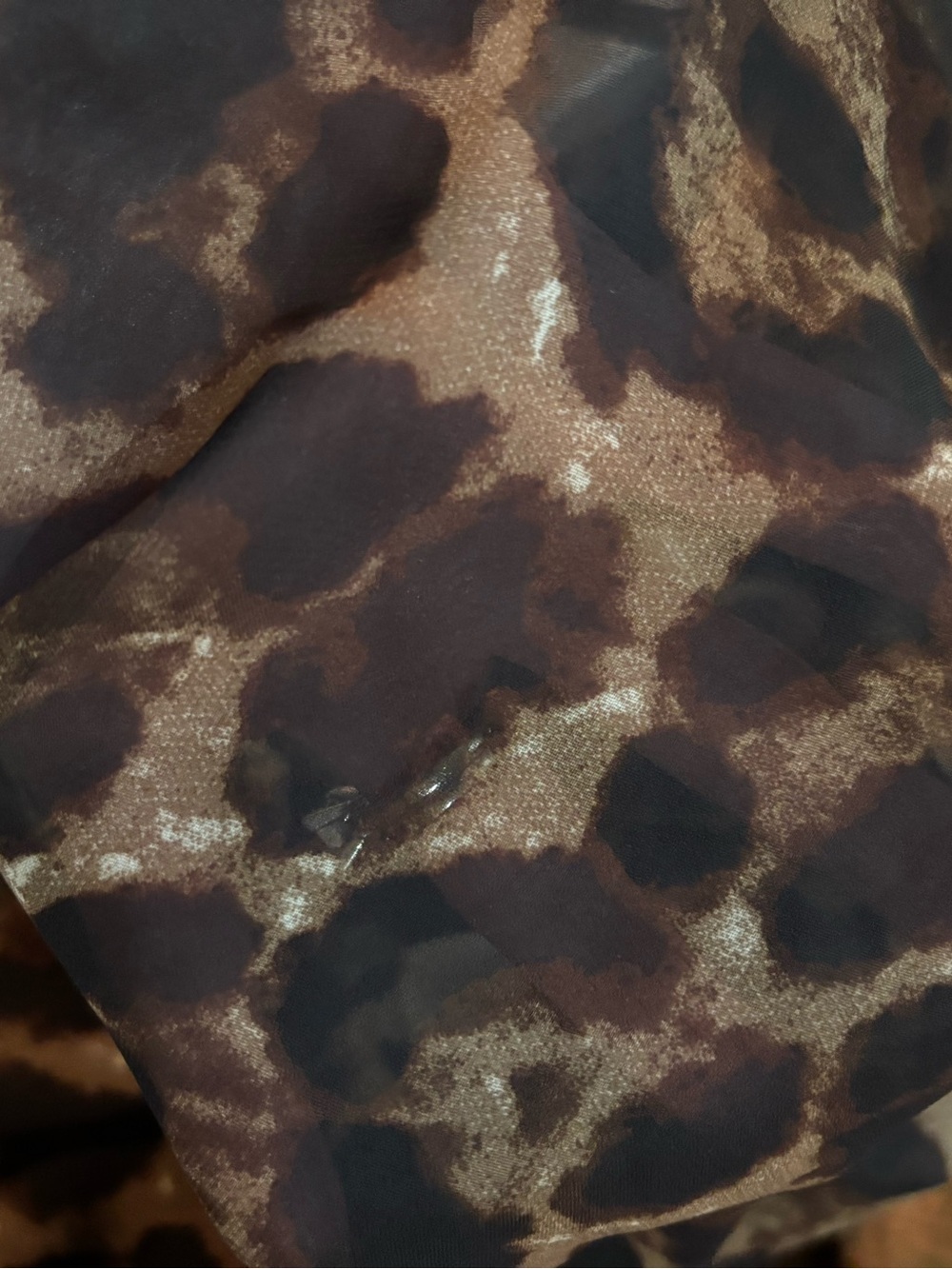 Leopard print asymmetrical off shoulder maxi dress. Size XS. Sheer fabric. New. - Picture 16 of 16